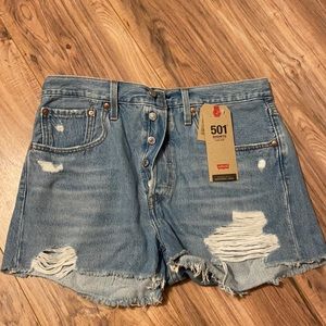 Brand new! Levi’s high waisted jean shorts size 30.
